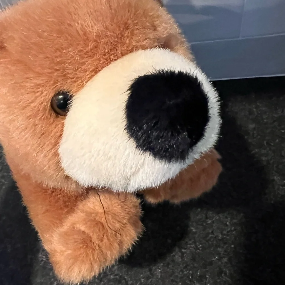 Fancy Zoo Plush Stuffed Animal Purse Brown Bear Handbag Zipper Closure Kids 12